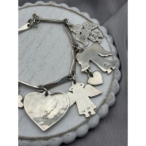 Rare Vintage Jeep Collins Solid Sterling Silver 7 Charms Bracelet 7 In / 42.11 G - Picture 7 of 9